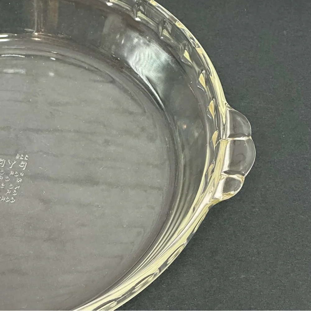 Pyrex Scalloped Edges Corning NY USA 10in Pie Clear Deep Dish Ovenware #229 VTG